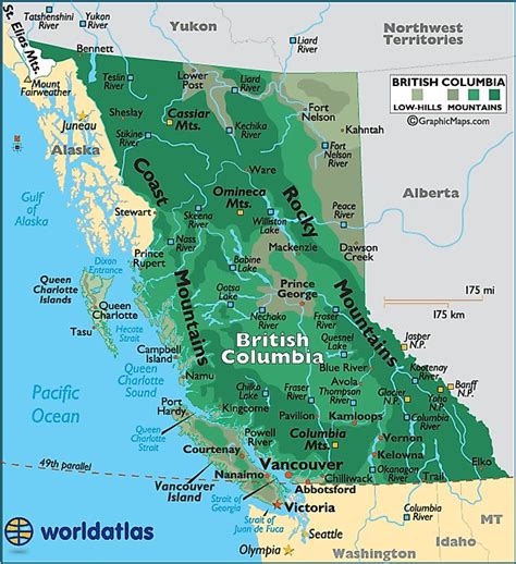 map of bc canada